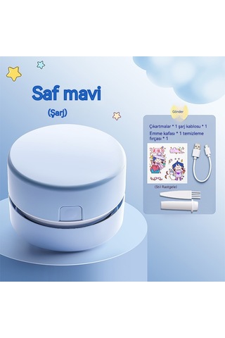 Jifan Masaüstü Elektrikli Süpürge Mavi