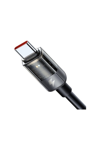 Mcdodo Ca-2840 Type-c To Type-c 100w Led Işıklı Power Off Hızlı Data Şarj Kablosu 1.2m - Siyah