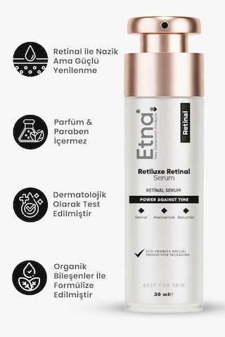 Etna Pharma Retiluxe Kırışıklık Ve Yaşlanma Karşıtı, Aydınlatıcı, Anti-aging Retinal Serum 30 Ml