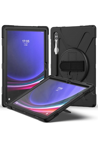 Galaxy Tab S10 Ultra Uyumlu Tam Koruma Sağlayan Zırhlı Silikon Tablet Kılıfı Şok Emici Dayanıklı Arka Kapak