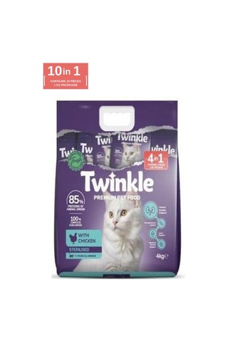 Twinkle Kısırlaştırılmış Kediler İçin Tavuklu Tam Ve Dengeli Kedi Maması 10 Kg