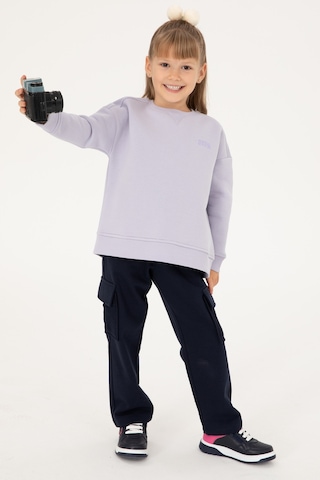 U.S. Polo Assn. Kız Çocuk Lila Şardonlu Bisiklet Yaka Basic Sweatshirt 50297451-VR034