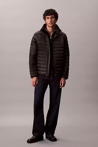 Erkek Regular Fit Kapitone Şişme Mont - Siyah Black