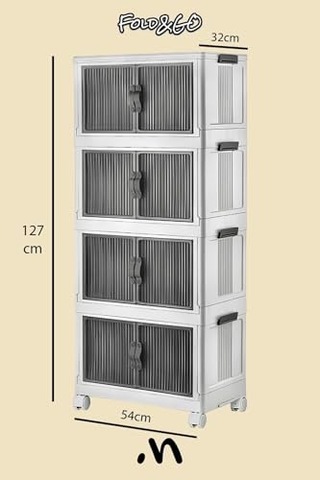 Mayaglory 4'lü Modüler Organizer Dolap Seti - Tekerlekli Ve Çok Amaçlı Saklama Çözümü, 127x54x32cm Çok Renkli