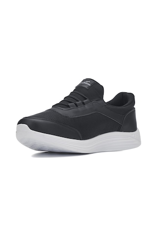 Günlük Erkek Yetişkin Sneaker Büyük Numara Spor Ayakkabı Lastik Bağcıklı Rahat Esnek 110c Siyah - Beyaz