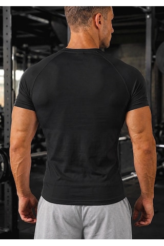Sapeur Erkek Premium Raglan Dikişli Compression Tişört - Ultra Esnek Ve Nefes Alan Siyah