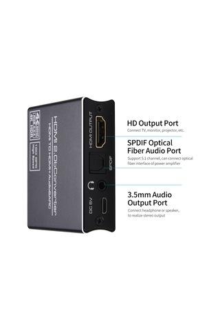 Yaozixa Nk-331m Hdmı 2.0 Ses Ayırıcı - 4k 60hz, Spdıf 5.1 Ve 3.5mm Çıkışlı, 2160p Desteği, Geniş Uyumlu Hd Ses Çıkarıcı