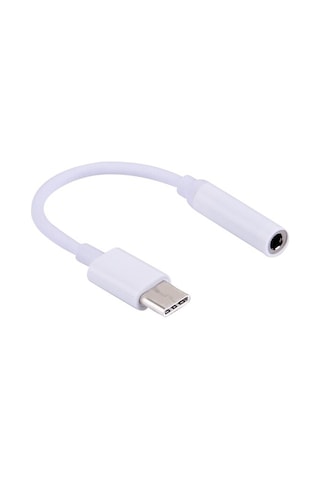 Type-C 3.5Mm Kulaklık Dönüştürücü Aparat Aux Çevırıcı Adeptör-Beyaz