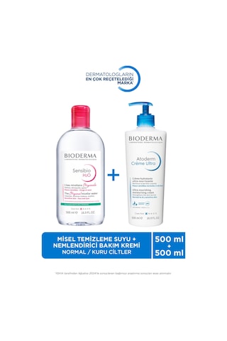 Atoderm Normal Ve Kuru Ciltler Nemlendirici Yüz Vücut Bakım Kremi 500 Ml Ve Sensibio Misel Su 500 Ml