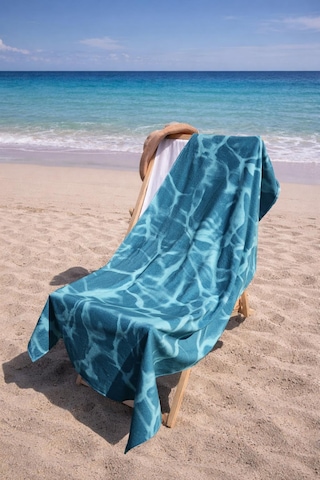 Kadife 100x180 Cm Desenli Modern Plaj Havlusu Baveno Desen001