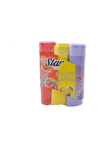 Star Plus Büzgülü Çöp Torbası Orta Boy 55 x 60 CM 3'lü Paket