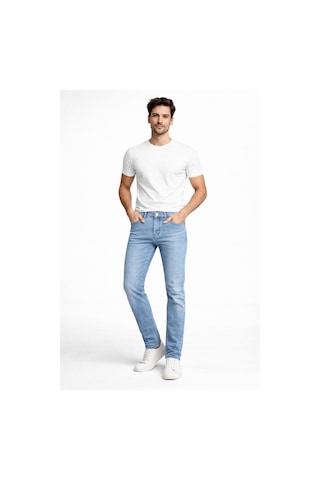 Classics Men Erkek Slim Fit Dar Paça Esnek Likralı Denim Jeans Kot Pantolon 7573 Buz Mavi