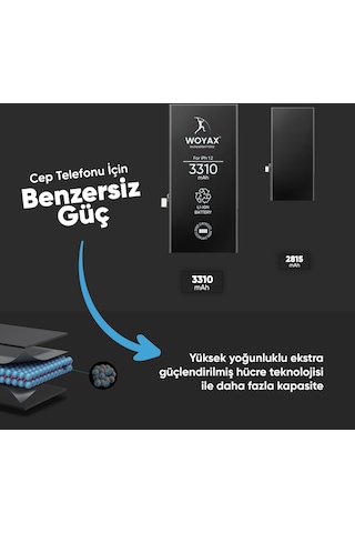 By Deji Apple Uyumlu iPhone 12 / 12 Pro Batarya 3310mAh Woyax Premium Batarya