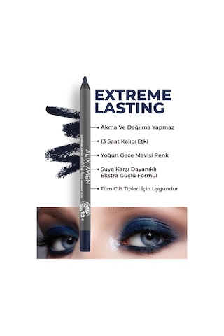 Alix Avien Uzun Süre Kalıcı Suya Dayanıklı Akma Dağılma Yapmayan Lacivert Göz Kalemi Extreme Midnight Blue