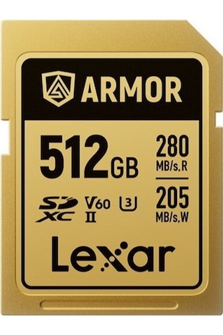 Lexar Armor Gold 512gb Profesyonel Seri Sd Kartı Lsdamgl512g-rnnng - 280mb/s Okuma 205mb/s Yazma V60 C10 U3