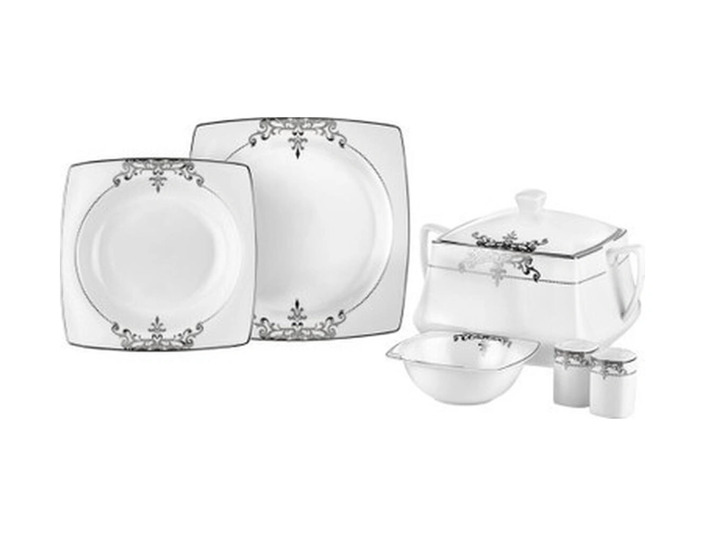 Taç Real Bone Harem 60 Parça Yemek Takımı Platin - Tac-2258 Süt Beyazı