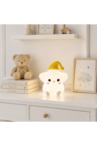Hukids Uykucu Yıldız Silikon Gece Lambası Beyaz