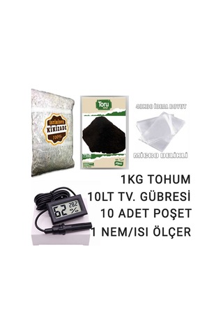 Kültür Mantarı Başlangıç Seti 1 Kg Tohum + Nem Ölçer + 10 Lt Activator 4 Sayfa Klavuz Hediyeli