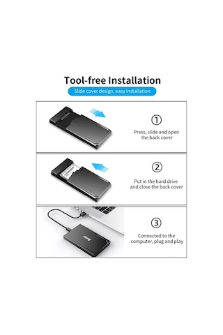 Besthome1 K801 Dış Hdd Kutusu, Type-c 3.1, 10gbps, Kurulum Kolay, Notebook Uyumlu