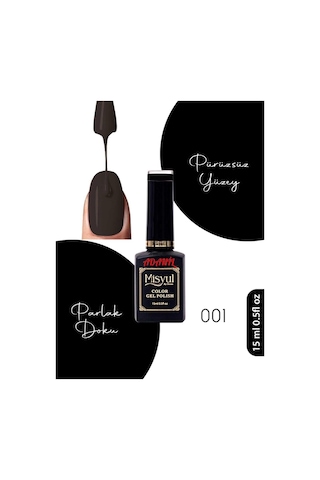 Adanil 15 ML Misyul Profesyonel Kalıcı Oje Siyah No:001