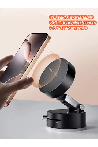 360 Dönebilen Vakumlu Mıknatıslı Telefon Tutucu Manyetik Araç