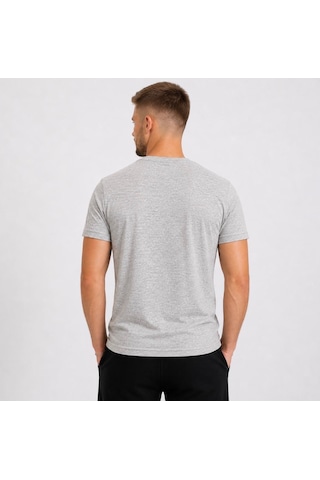 Axxel Erkek Kahve Melanj Kısa Kollu Pamuk T-shirt-d405 Kahverengi Melanj