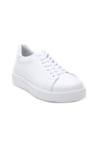Papuçcity Babucci 110 Hakiki Deri Erkek Sneakers Spor Ayakkabı Beyaz