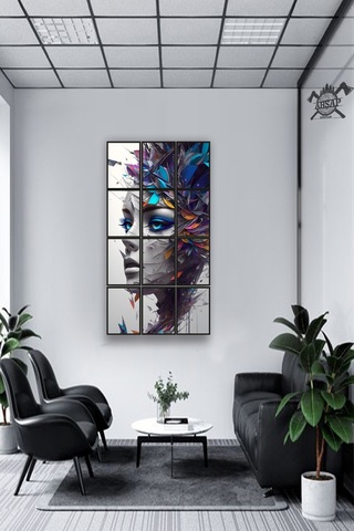 12 Parça Renkli Güzel Kadın Çerçeve Görünümlü Mdf Tablo Duvar Süsü Hediyelik Eşya 45cm X 85cm Renkli - 602507761 Renkli