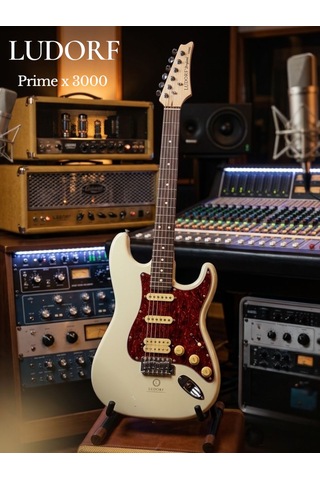Ludorf Prime X3000 Elektro Gitar Profesyonel Seviye Beyaz
