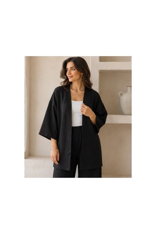 Unika Boutique Kadın Kimono Salaş 2 Li Takım Siyah