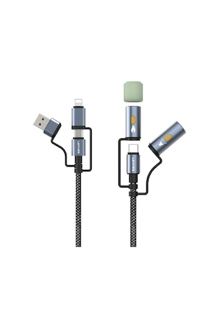 Lenyes LC112 240 W 6in1 Çoklu Şarj Kablolu Fener Ve Çakmaklık Özellikli Kablo 1 M