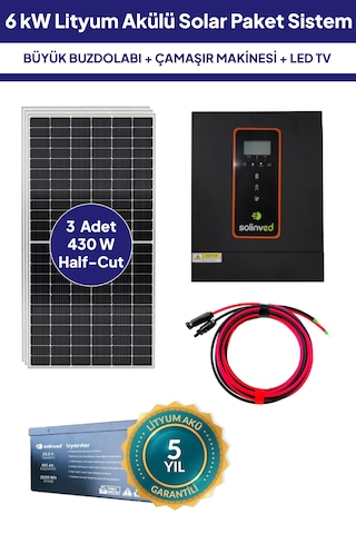 6 Kw Lityum Akülü Solar Güneş Enerjisi Sistemi
