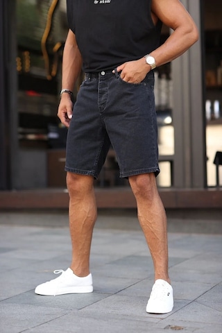 Kaizer Denim Erkek Siyah Baggy Şort Siyah