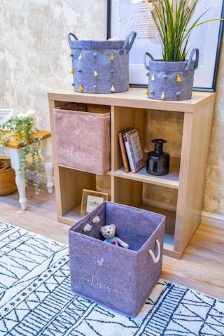 2 Adet Keçe Raf Organizer Dolap Düzenleyici Gri 30x30x30 Gri