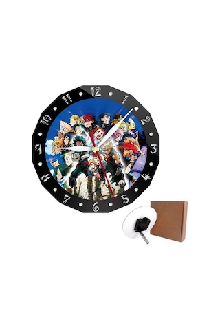 Primepickings Yaratıcı My Hero Academia Modern Basit Masa Saati Duvar Saati Süs Hediye - Mutfak, Yatak Odası, Ofis İçi A