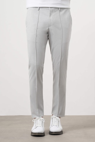 Morven Erkek Gri Poliviskon Trend Düz Slim Fit Nervürlü Lastikli Pantolon Gri