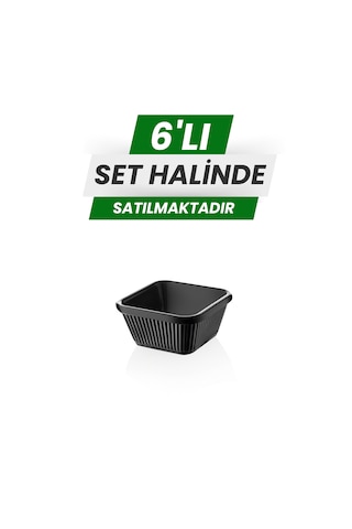 Alezy 528 Göreme Melamin Termostar Kare Sosluk 7 Cm Siyah