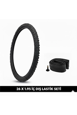 26 Jant Bisiklet İç Dış Lastik Seti - 26x1.95 Dış Lastik + İç Lastik Oto Kalın Sibop