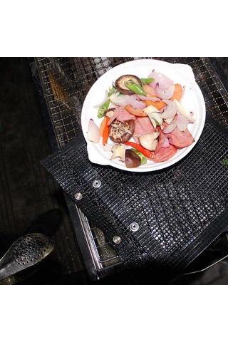 Homyl Açık Barbekü Izgara Örgü Çanta Yapışmaz Isıya S Siyah