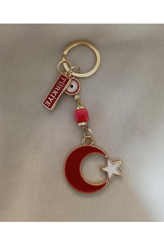 Anahtarlık Ay Yıldız Türk Bayrağı Çanta Süsü Türkiye Yazılı Araba Dikiz Ayna Aksesuar