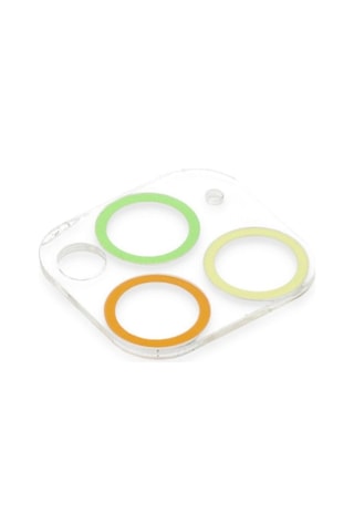 iPhone Uyumlu 11 Pro Renkli Kamera Lens Koruma Cam - Sarı-turuncu Çok Renkli
