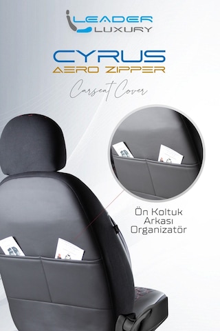 Kia Sportage Uyumlu Deri Detaylı Oto Koltuk Kılıfı Ön Arka Takım Cyrus Siyah Kırmızı