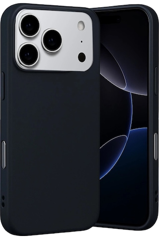 Mey İthalat Apple İphone Uyumlu 17 Pro Nano İçi Kadife Silikon - Siyah