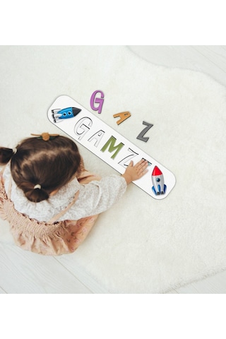 Bk Toys Çocuklara Özel Isimli Ahşap Eğitici Yapboz Puzzle-11