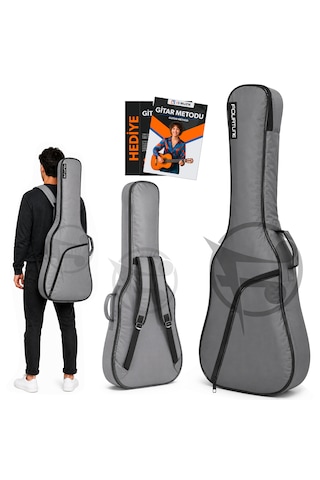 Fourtune Luca Gri Akustik Gitar Çantası Gigbag Kalın Soft Case