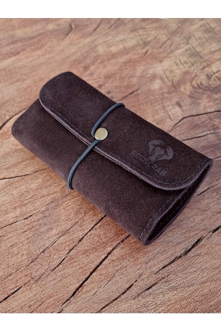 Tütün Kesesi Cüzdan Tütünlük Gerçek Süet Deri Açık Boyut: 13cm 19cm Kapalı Boyut: 7cm 13cm
