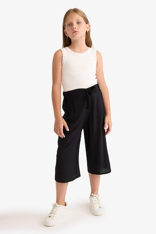 DeFacto Kız Çocuk Culotte Geniş Paça Viskon Kapri T3877A625SMBK27 Siyah