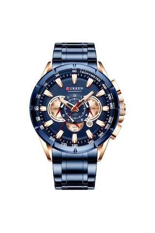Curren 8363 Erkekler İçin Kuvars Erkek Kol Saati Paslanmaz Çelik Kayışlı Üç Alt Göstergeli İkinci Dakika Mikro Saniye Kronograf Tarih Takvim Göstergesi Su Geçirmez Işıldayan İğneler Giyilebilir Çok Renkli