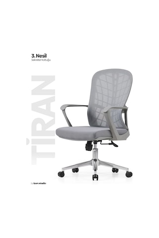 Tiran 3. Nesil Sekreter Koltuğu - Gri
