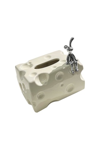 Geeroyoo Krema Beyaz Seramik Mendil Kutusu - Büyük Kapasiteli, Modern Tasarım, Oturma Odası/çay Masası Dekorasyonu